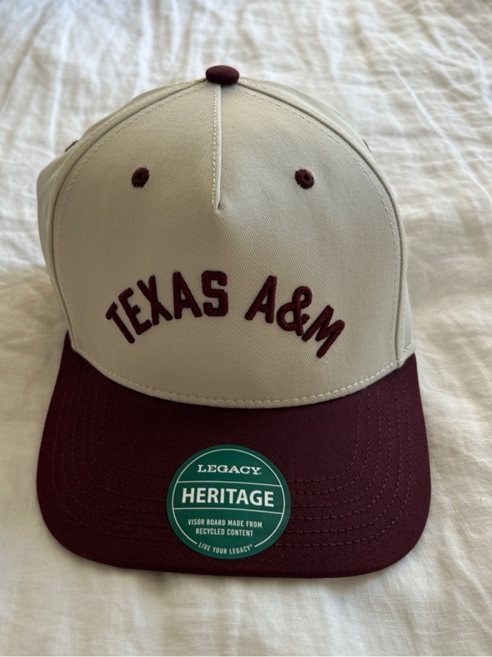 Legacy Texas A&M Hat - Cream and Maroon